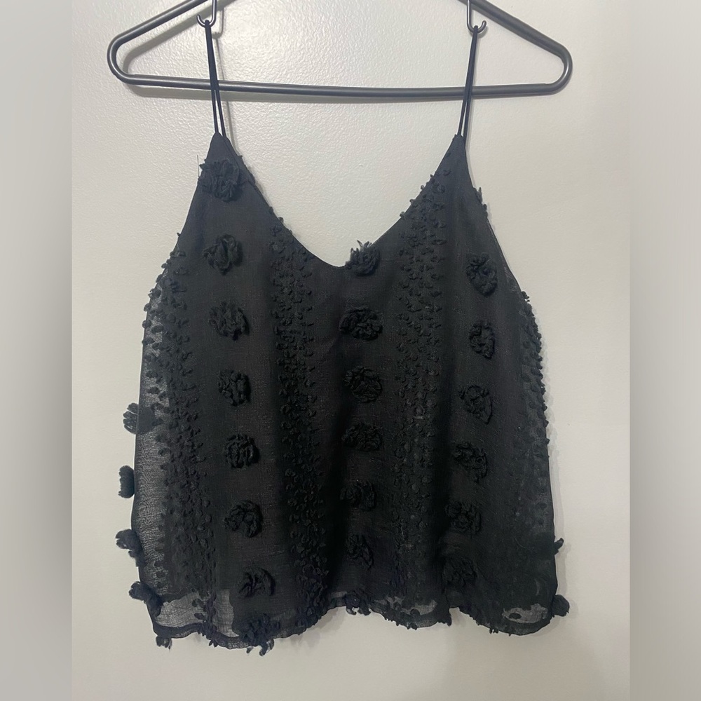 Beautiful She + Sky black tank- size small.
